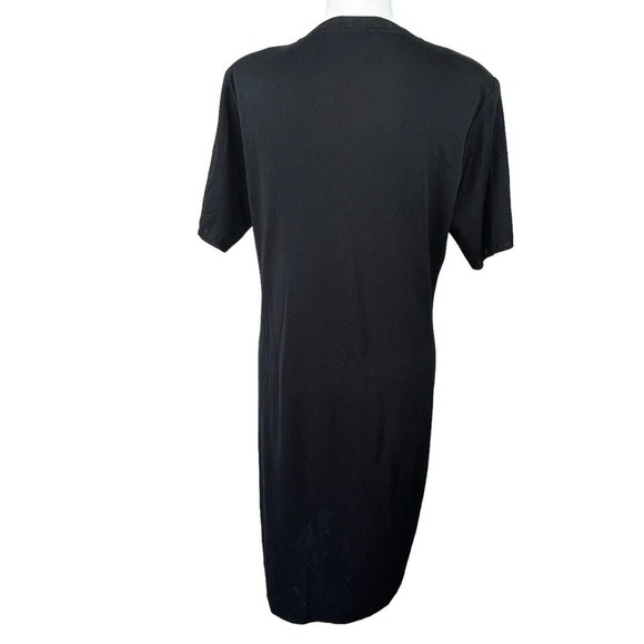 Exclusively Misook Black Short Sleeve Knit Midi Dress size M V Neck - Picture 9 of 9